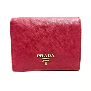 プラダ PRADA 2つ折り財布 レディース - 1MV204 ピンク レザー【中古】20240518