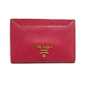 プラダ PRADA カードケース レディース - 1MC208 ピンク レザー【中古】20240518