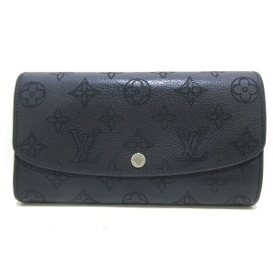 ルイヴィトン LOUIS VUITTON 長財布 マヒナ レディース 美品 ポルトフォイユイリス M60143 ノワール マヒナ・レザー【中古】20240514