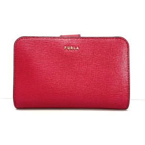 フルラ FURLA 2つ折り財布 レディース - レッド L字ファスナー レザー【中古】20240520