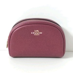 コーチ COACH ポーチ レディース 美品 - CF463 ボルドー レザー【中古】20240521