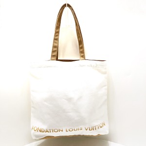 ルイヴィトン トートバッグ レディース - 白×ブラウン FONDATION LOUIS VUITTON/ルイヴィトン美術館限定 キャンバス【中古】20240521