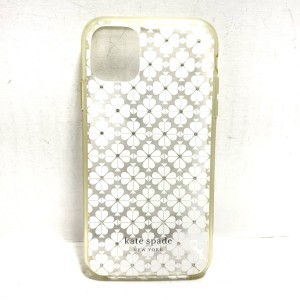 ケイトスペード Kate spade 携帯電話ケース レディース 新品同様 - クリアイエロー×白 iPhoneケース プラスチック【中古】20240523