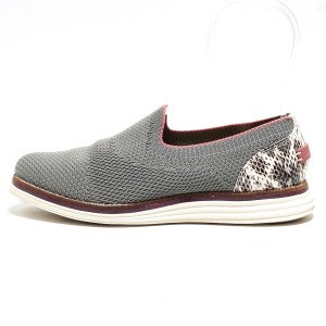 コールハーン COLE HAAN スリッポン 6 1/2 B レディース - グレー×白×マルチ 化学繊維×レザー【中古】20240526