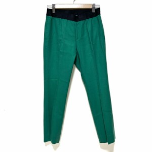 エムフィル M・Fil パンツ サイズ38 M レディース - グリーン×黒 フルレングス/easytrousers/ウエストゴム【中古】20240608