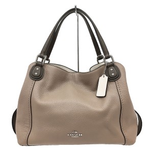 コーチ COACH トートバッグ レディース - 57671 ライトブラウン×ダークブラウン×アイボリー 型押し加工 レザー【中古】20240602