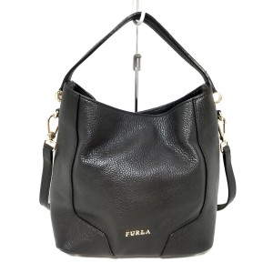 フルラ FURLA ハンドバッグ レディース - 黒 レザー【中古】20240609