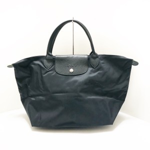 ロンシャン LONGCHAMP ハンドバッグ レディース ル・プリアージュクラブ 黒 折りたたみ ナイロン×レザー【中古】20240530