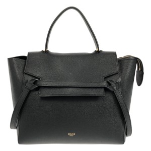 セリーヌ CELINE ハンドバッグ レディース ベルトバッグマイクロ 黒 グレインドカーフスキン【中古】20240615