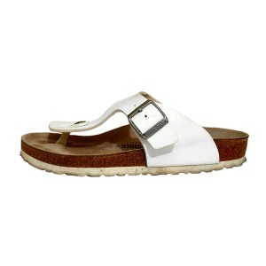 ビルケンシュトック BIRKEN STOCK サンダル 37 レディース - 白 レザー【中古】20240606