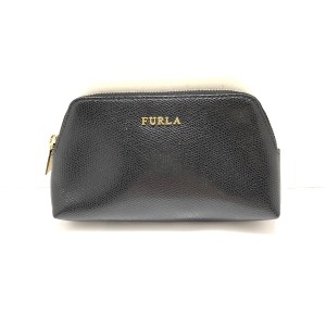 フルラ FURLA ポーチ レディース 美品 - 黒 レザー【中古】20240523