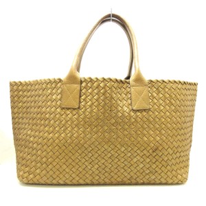 ボッテガヴェネタ BOTTEGA VENETA トートバッグ レディース カバMM 115664 ゴールド 500個限定 レザー【中古】20240515