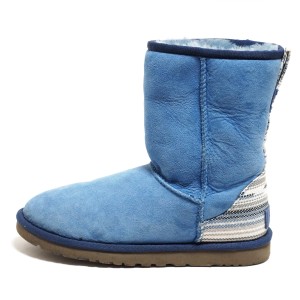 アグ UGG ショートブーツ JAPAN 23 レディース クラシック ミニ サラペ 1010262 ライトブルー×アイボリー×マルチ【中古】20240523