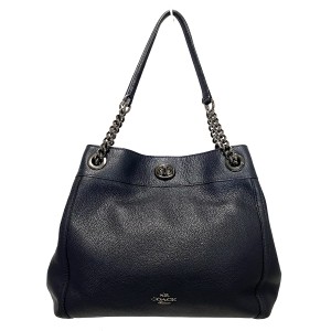 コーチ COACH ショルダーバッグ レディース - 36855 ダークネイビー レザー【中古】20240601