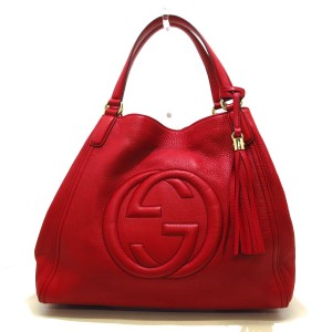 グッチ GUCCI トートバッグ レディース ソーホー 282309 レッド レザー【中古】20240520