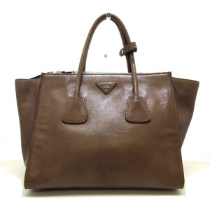 プラダ PRADA トートバッグ レディース - ブラウン レザー【中古】20240520