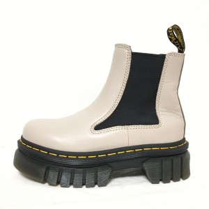 ドクターマーチン Dr.Martens ショートブーツ UK4 レディース - ベージュ×黒 サイドゴア レザー×化学繊維【中古】20240608