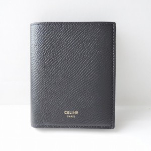 セリーヌ CELINE 2つ折り財布 レディース コンパクトウォレット 10E493BEL 黒 レザー【中古】20240605