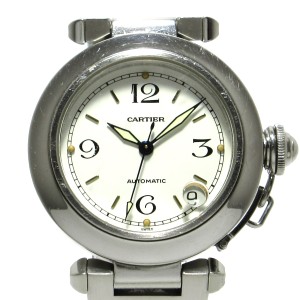 カルティエ Cartier 腕時計 パシャCスモールデイト W31015M7 ボーイズ 白【中古】20240524