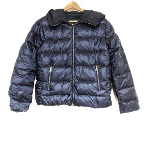 モンクレール MONCLER ダウンジャケット サイズ0 XS レディース CAEN ダークネイビー×黒 長袖/リバーシブル/冬【中古】20240607