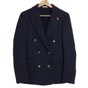 ラルディーニ lardini ジャケット サイズ38 M レディース - ダークネイビー 長袖/ダブル/冬 ウール、ポリウレタン【中古】20240531