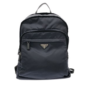 プラダ PRADA リュックサック レディース - 2VZ048 ダークネイビー ナイロン×レザー【中古】20240614