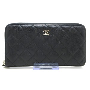 シャネル CHANEL 長財布 レディース マトラッセ 黒 キャビアスキン【中古】20240603