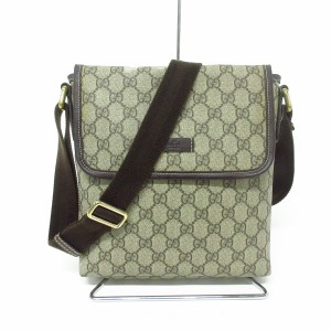 グッチ GUCCI ショルダーバッグ レディース GGプラス・GGスプリーム 223666 ベージュ×ダークブラウン【中古】20240602