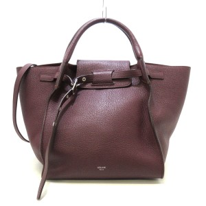 セリーヌ CELINE ハンドバッグ レディース ビッグバッグ スモールウィズロングストラップ ボルドー 2way レザー【中古】20240529