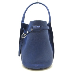 セリーヌ CELINE ハンドバッグ レディース ビッグバッグ バケット ネイビー レザー【中古】20240529