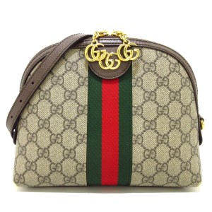 グッチ GUCCI ショルダーバッグ レディース オフィディア 499621 ベージュ×ダークブラウン×マルチ【中古】20240531