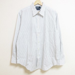 ポロラルフローレン POLObyRalphLauren 長袖シャツ サイズ43-86 メンズ - 白×黒 ストライプ【中古】20240611