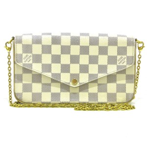 ルイヴィトン LOUIS VUITTON 財布 ダミエ レディース ポシェットフェリシー N63106 アズール チェーンショルダー【中古】20240603