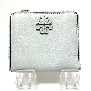 トリーバーチ TORY BURCH 2つ折り財布 レディース - ライトブルー タッセル レザー【中古】20240607