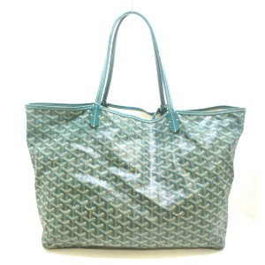 ゴヤール GOYARD トートバッグ レディース サンルイGM グリーン コーティングキャンバス×レザー【中古】20240524