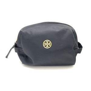 トリーバーチ TORY BURCH ポーチ レディース 美品 - 黒 ナイロン×レザー【中古】20240610