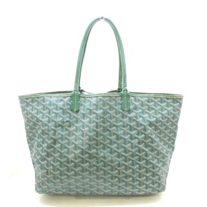 ゴヤール GOYARD トートバッグ レディース サンルイPM グリーン コーティングキャンバス×レザー【中古】20240603