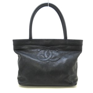 シャネル CHANEL トートバッグ レディース - 黒 ゴールド金具/ココマーク キャビアスキン【中古】20240527