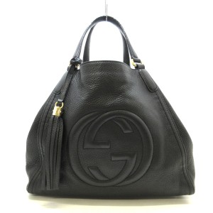 グッチ GUCCI トートバッグ レディース ソーホーセラリウス 282309 黒 レザー【中古】20240527