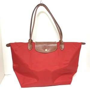 ロンシャン LONGCHAMP ショルダーバッグ レディース ル・プリアージュオリジナル レッド×ダークブラウン 折りたたみ【中古】20240617