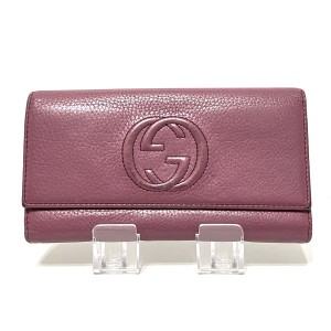 グッチ GUCCI 長財布 レディース ソーホー 282414 ピンクパープル レザー【中古】20240623