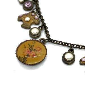 ミハエルネグリン Michal Negrin ネックレス レディース - 金属素材×ラインストーン×フェイクパール フラワー(花)【中古】20240615