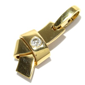 カルティエ Cartier ペンダントトップ レディース 美品 ノットチャーム K18PG×ダイヤモンド 1Pダイヤ/約0.2カラット【中古】20240608