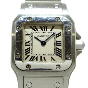 カルティエ Cartier 腕時計 サントスガルベSM W20056D6 レディース SS 白【中古】20240609