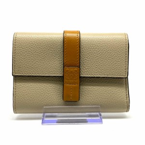 ロエベ LOEWE 3つ折り財布 レディース 美品 バーティカル ウォレット スモール C660S86X01 レザー【中古】20240611