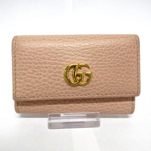 グッチ GUCCI キーケース レディース GGマーモント 456118 ピンクベージュ 6連フック レザー【中古】20240525