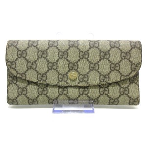 グッチ GUCCI 長財布 レディース GGプラス・GGスプリーム/インターロッキングG 256926 PVC(塩化ビニール)×レザー【中古】20240514