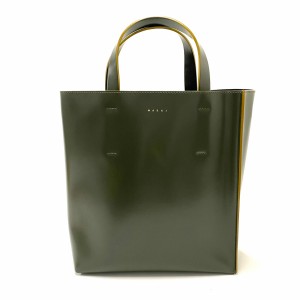 マルニ MARNI トートバッグ レディース 美品 ミュゼオ SHMPU02TYN カーキ レザー【中古】20240618