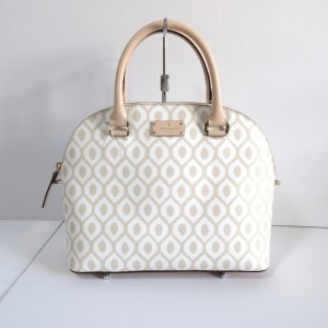 ケイトスペード Kate spade ハンドバッグ レディース 白×ベージュ レザー【中古】20240322