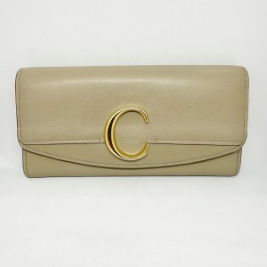 クロエ Chloe 長財布 レディース クロエシーロングウォレット CHC19SP055A3723W グレーベージュ レザー【中古】20240312